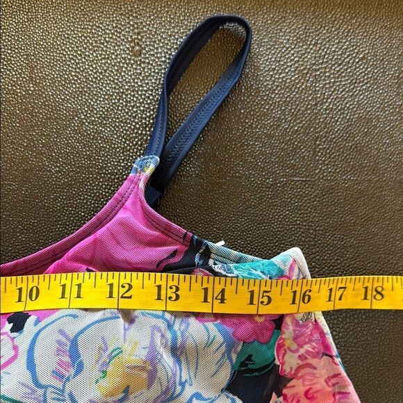 Kim Rogers Floral Takini SwimTop - Pink and Blue size Large - Picture 6 of 9